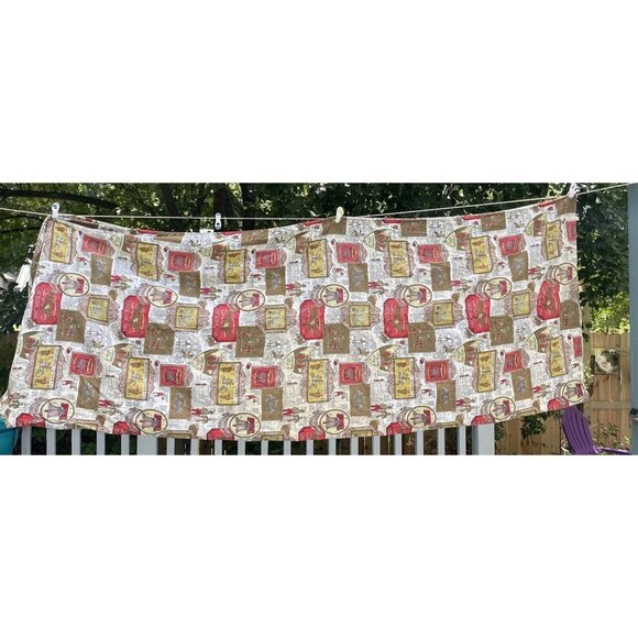 Colonial Print Twin Bedspread Coverlet Thin Americana Homemade Farmhouse - Picture 2 of 10